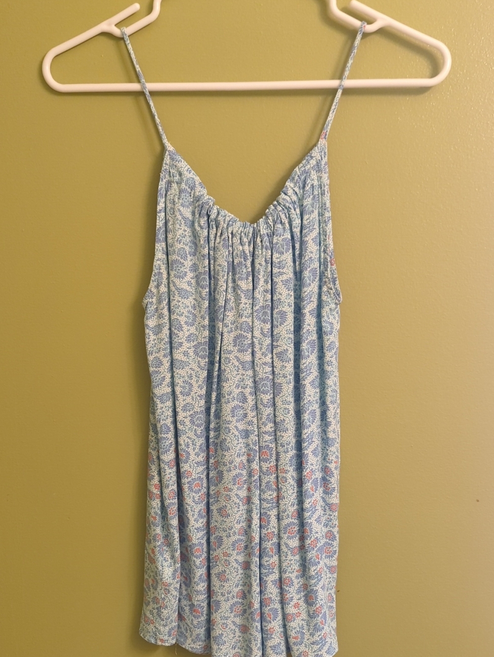 GAP Light Blue Floral Spaghetti Strap Summer Tank